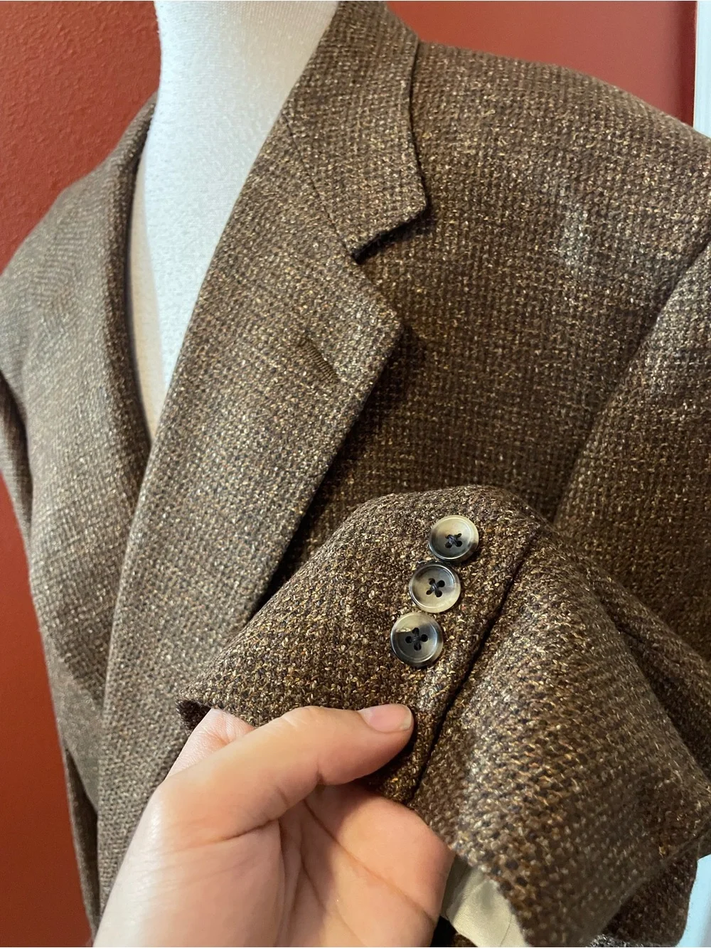 Canali Men’s Wool Linen Tweed Two Button Breathable Italian Sport Coat Blazer